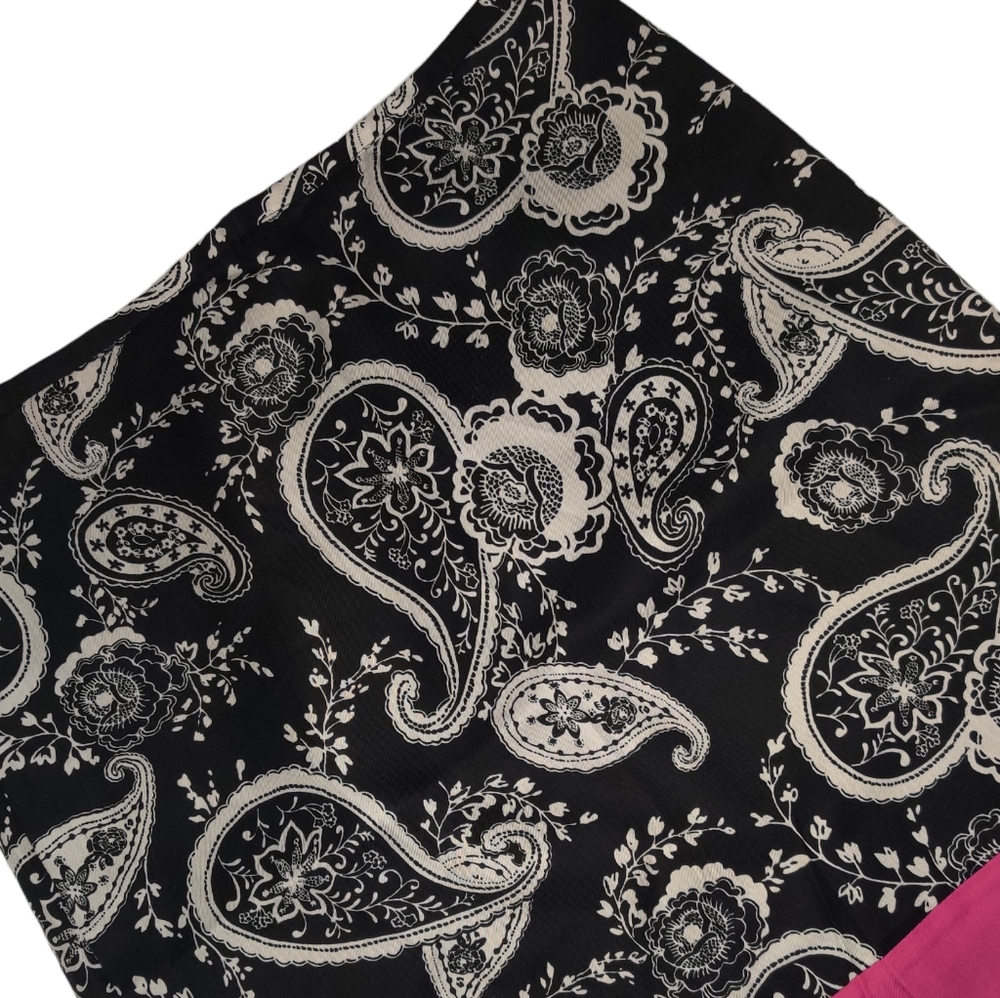 Ann Taylor LOFT Paisley Pink Bottom Silk Cotton Blend Pencil Skirt Size 6